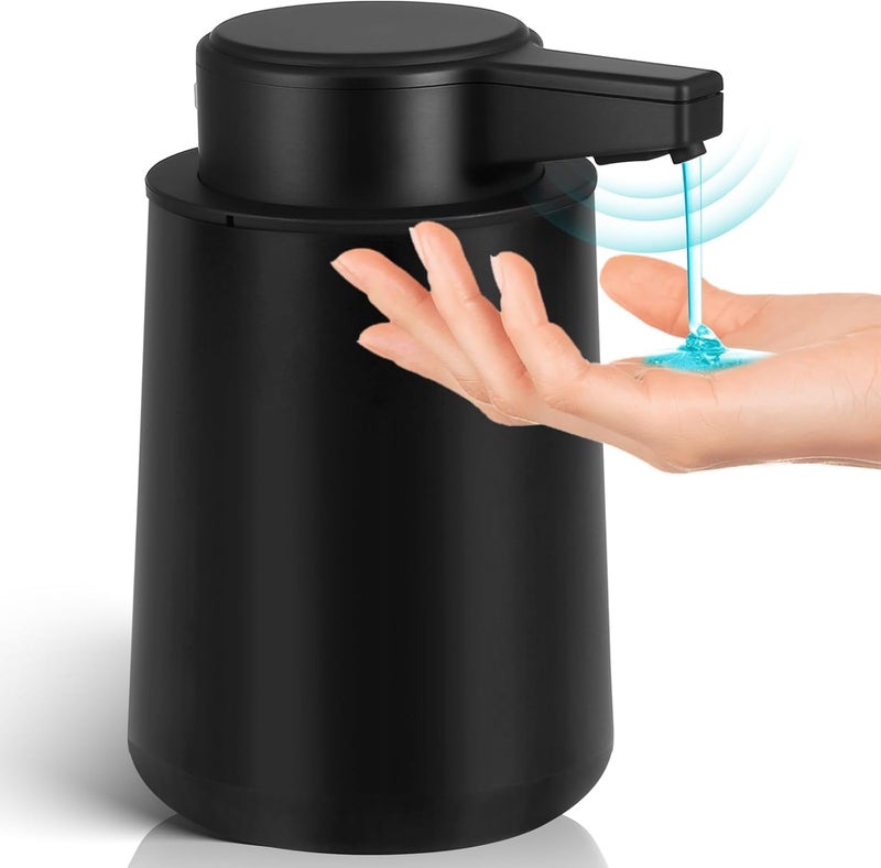 Phneems Automatic Soap Dispenser Liquid Touchless: 9oz Plastic Black 3-Level Adjustable Modern Rechargeable Electric Smart Auto Soap Dispenser - Bathroom Kitchen Hand Dish Lotion - Image 1